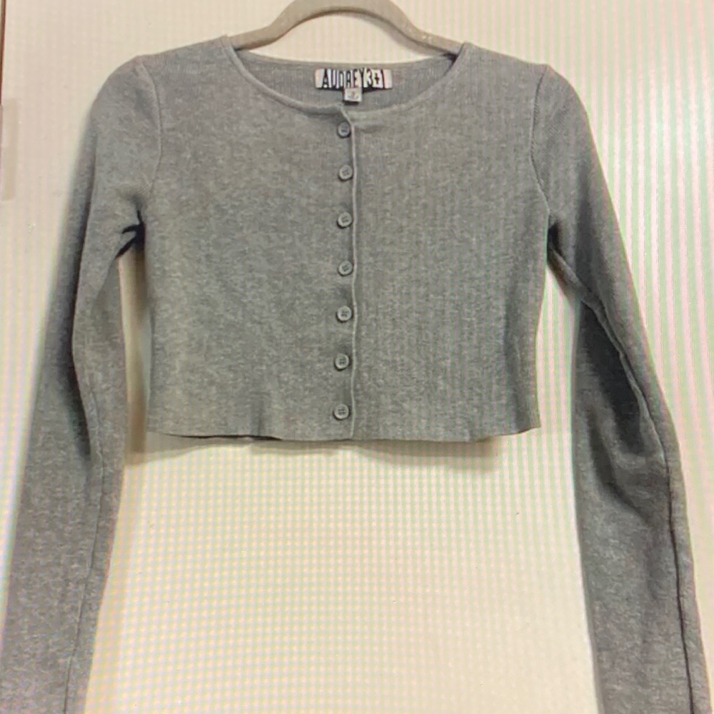 Audrey 3+1 Light Gray Button-Down Women's Shirt
